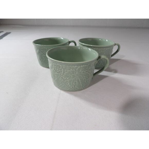 Mikasa English Countryside Celadon DP400 Tea Cups Green Set of 3 - Picture 4 of 7